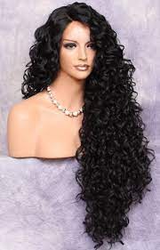 Human Hair Blend Full Lace Front Wig Extra Volume And Curly Untamed And Wild Heat Safe Wig Off Black Side Parting Brand New With Tag Curly Hair Styles Real Hair Wigs