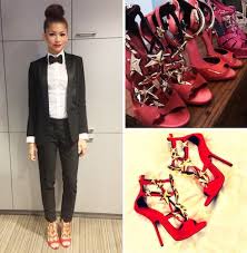 Black And White Suit With Red Bow Tie Zendaya Pantsuits For Women Prom Heels Women Bow Tie
