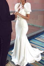 Asos design petite bridesmaid short sleeved cowl front maxi dress with button back detail $103. Ericdress Mermaid Short Puffle Sleeves Wedding Dress Wedding Dress Sleeves Filipiniana Wedding Dress Filipiniana Dress