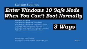 When you start windows in safe mode, a limited selection of drivers and files is used. How To Boot Into Safe Mode On Windows 10 3 Ways Youtube