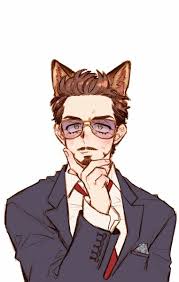 Something About Drawings Of Tony With Cat Ears I Find Absolutely Irresistible D Tony Stark Fanart Iron Man Tony Stark Marvel Iron Man