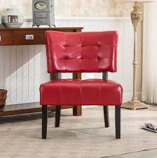 Roundhill Furniture Blended Leather Tufted Accent Chair With Oversized Seating Red Want To Know More Click O Living Room Chairs Furniture Chair Upholstery