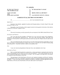 Copy Of Divorce Decree Texas