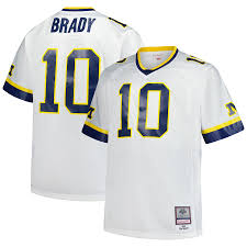 Men's Mitchell & Ness Tom Brady White Michigan Wolverines Big & Tall 1999  Legacy Jersey