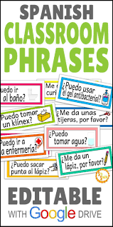 Classroom Phrases In Spanish Editable With Google Drive Spanish Classroom Spanish Lessons For Kids High School Spanish Classroom
