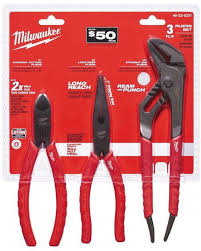 Milwaukee Straight Jaw Diagonal Needle Nose Pliers Tool Kit 3 Piece Set Milwaukee Milwaukee Tools Plier Sets Milwaukee