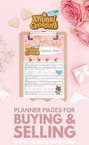 Planner Pages For Buying And Selling Items In Game Animal Crossing Planner Pages Planner
