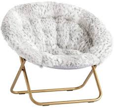 Gray Leopard Faux Fur Hang A Round Chair In 2020 Round Chair Chair Accent Chairs For Sale