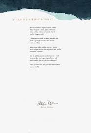 Atlantis A Lost Sonnet By Eavan Boland Joshua Harmon Has This Poem Printed At The Start Of The Script Poetry Book Design Poetry Design Letterpress Broadside