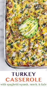 Ground Turkey Spaghetti Squash Casserole Recipe Healthy Ground Turkey Ground Turkey Casserole Turkey Casserole