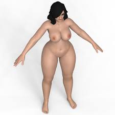 Nude Cartoon Woman With Genitals 3D Model in Woman 3DExport