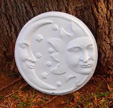 Sun Moon Wall Plaque Mold Abs Plastic Plaster Cement Concrete Garden Ornament Wall Hanging Mould Concrete Garden Ornaments Concrete Garden Garden Ornaments