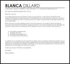 Cover letter examples in different styles, for multiple industries. Technical Assistant Cover Letter Sample Cover Letter Templates Examples