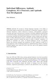 Check spelling or type a new query. Pdf Individual Differences Aptitude Complexes Sla Processes And Aptitude Test Development