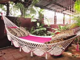 Although essentially a hammock, the hydro hammock is intended to also be used as a hanging pool, a hot tub, or а summer shower. Beautiful Two Colors Beige Fuchsia Single Hammock Hand Woven Etsy In 2021 Garden Hammock Hammock The Hammocks