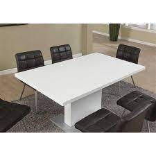 Create a trendy contemporary look with this glossy white dining table. Monarch Specialties Monarch 59 In X 30 In Composite Glossy White Dining Table Rona
