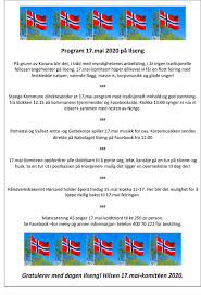 Program og info rundt 17.mai fra 17.mai komitèen. Ilseng Net 17 Mai 2020 Pa Ilseng