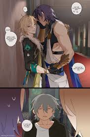 yukaero4, aventurine (honkai: star rail), caelus (honkai: star rail), dr.  ratio (honkai: star rail), trailblazer (honkai: star rail), honkai: star  rail, honkai (series), highres, 3boys, black coat, black gloves, blonde  hair, blue