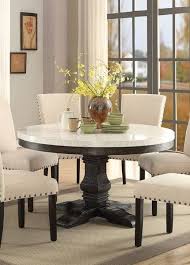 Black And White Round Dining Set Acme Furniture Nolan Dark Oak Pedestal Dining Table Round Dining Room Sets Round Dining Room Table Dining Table Marble
