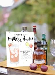 Custom Birthday Party Digital Signature Drinks Sign Printable Signature Drink Sign Pdf Party Illustrated Cockt Signature Drinks Sign Cocktails Sign Drink Signs