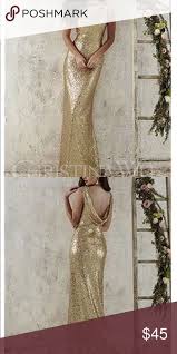 Christina Wu Gold Sequin Bridesmaid Dress In 2020 Gold Sequin Bridesmaid Dress Sequin Bridesmaid Sequin Bridesmaid Dresses