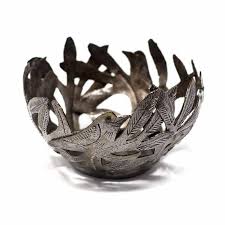 Decorative Metal Bowl With Birds Croix Des Bouquets In 2020 Metal Birds Metal Bowl Metal Decor