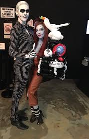 Amscan jack skellington halloween costume for men, the nightmare before christmas, standard size, includes plastic mask black, white. Jack Skellington And Sally From The Nightmare Before Christmas Tim Burton Fans These 17 Diy Halloween Costumes Are A Nightmare Come True Popsugar Smart Living Photo 5