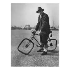 Vintage Funny Man Riding A Bike Square Wheels Postcard Zazzle Com Bicycle Bike Ride Vintage Humor