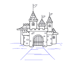 Drawing tutorials for kids and beginners. How To Draw A Cartoon Castle In A Few Easy Steps Easy Drawing Guides Hogwarts Castle Drawing Castle Drawing Easy Drawings