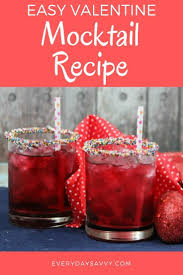 Valentine Easy Mocktail Recipe Everyday Savvy In 2020 Easy Mocktail Recipes Mocktail Recipe Valentines Cocktails Drink Recipes