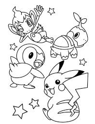 Heres a digital download of a cute little piplup. Starter Pokemon Turtwig Chimchar Piplup And Pikachu Coloring Pages Pikachu Coloring Page Pokemon Coloring Pages Halloween Coloring Pages