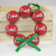 Coke Bottle Cap Wreath Christmas Ornament Coke Bottle Crafts Bottle Top Crafts Bottle Cap Crafts