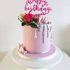 Elegant pink and silver birthday cake. Pink And Silver Drip Cake Drip Cakes Cake Silver Drip Cake