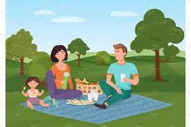 Happy Family With Kid On A Picnic Kids Kiss Young Family African American Boys