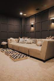 Our Dark Gray Home Theater Room With
