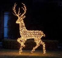 Outdoor Customized New Christmas Decoration 3D Large Deer LED Motif Lights  for Shop Center Display