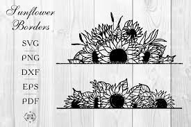 Download Sunflower Borders Svg Sunflower Arrangements Bundle 1169050 Decorations Design Bundles