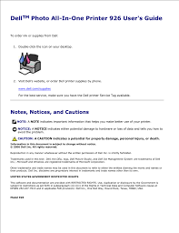 What is 1203 cartridge error. Dell 926 All In One Inkjet Printer User Manual Manualzz