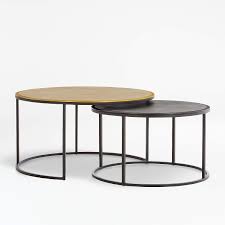Larger table, 48w x 30d x 22t. Knurl Nesting Coffee Tables Set Of Two Reviews Crate And Barrel