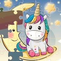 Colorear fáciles de calidad y juegos para pintar online o para imprimir gratis de unicornios, . Puzzles Online De Unicornios Cokitos