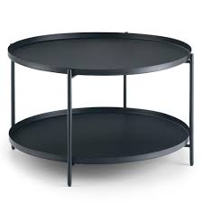 Simpli Home Monet 32 In Wide Square Modern Industrial Metal Coffee Table In Black Axcmnt 01 The Home Depot In 2020 Metal Coffee Table Coffee Table Coffee Table With Shelf