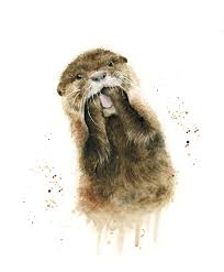 Otter Print Otter Gift Otter Christmas Woodland Animals Etsy Otter Art Woodland Animal Prints Watercolor Animals