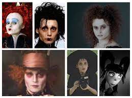 Tim Burtons Hair Styles And Hair Pieces Most Of His Characters Have Large Wacky Hair Or Hats Which I Will Wacky Hair Feather Hair Pieces Feathered Hairstyles