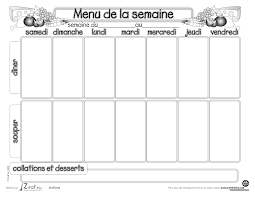 Remarque, comme on m'en reparle régulièrement, les « encas » ne sont pas obligatoires. Menus De La Semaine A Imprimer Plannings Vierges Pdf