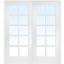 Mmi Door 60 In X 80 In Both Active Primed Mdf Glass 10 Lite Clear True Divided Prehung Interior French Door Z009320ba The Home Depot In 2020 Glass French Doors Prehung Interior