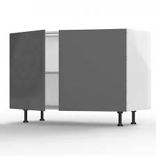 Porte de cuisine blanc délice, l. Mon Espace Maison Meuble Bas Cuisine Sous Evier Gris Brillant Largeur 120cm