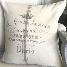 Farmhouse Grain Sack Pillow Cover French Farmhouse Vintage Typography Custom Couch Pillow Decorative Pillow Vintage Pillow Grain Sack Pillows Vintage Pillows Grain Sack