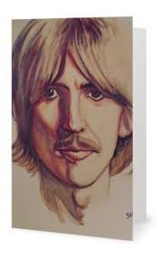 George, rock and roll music, beetles music, greeting card