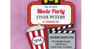 Movie Film Night Birthday Party Any Age Cinema Invitation Zazzle Com Movie Night Birthday Party Cinema Party Invitations Movie Night Party Invitations