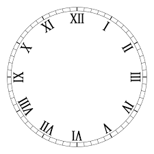 1 12 Roman Numerals Clock Face Clock Face Printable Clock Template Clock Clipart